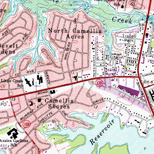 Topographic Map of Azalea Baptist Church, VA