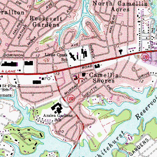 Topographic Map of Saint John's United Methodist Church, VA
