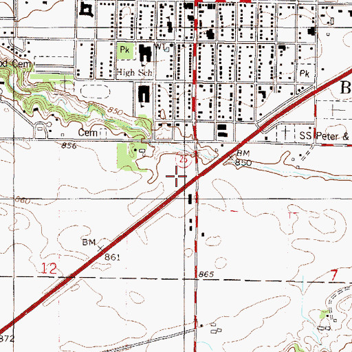 Topographic Map of River Rock Church, MN
