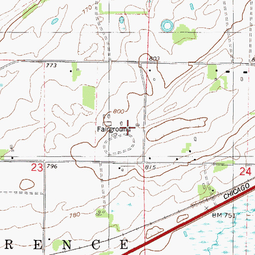 Topographic Map of Scott County Fairgrounds, MN