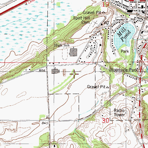 Topographic Map of Jordan High School, MN