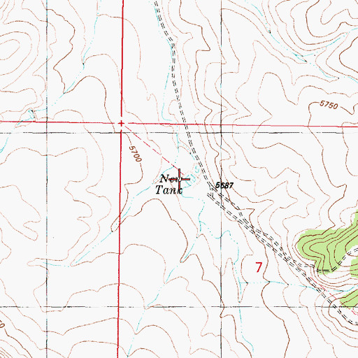 Topographic Map of New Tank, AZ