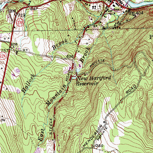 Topographic Map of New Hartford Reservoir, CT