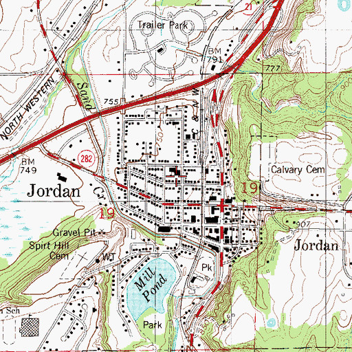 Topographic Map of Saint Paul's Lutheran Church, MN