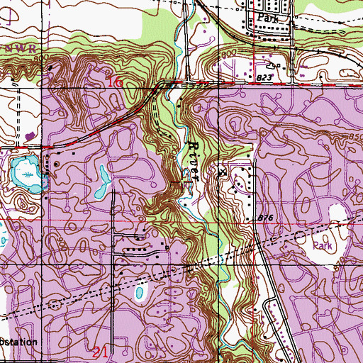 Topographic Map of Hidden Valley Park, MN