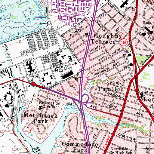 Topographic Map of First View Baptist Church, VA