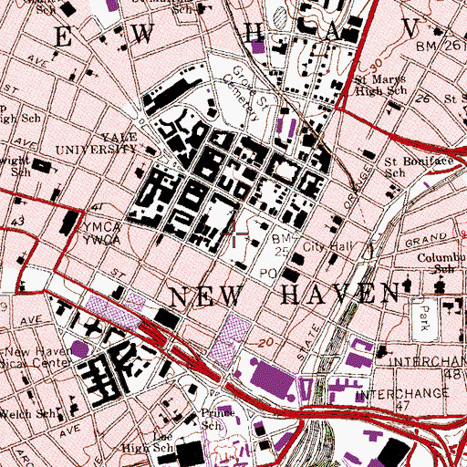 Topographic Map of New Haven, CT