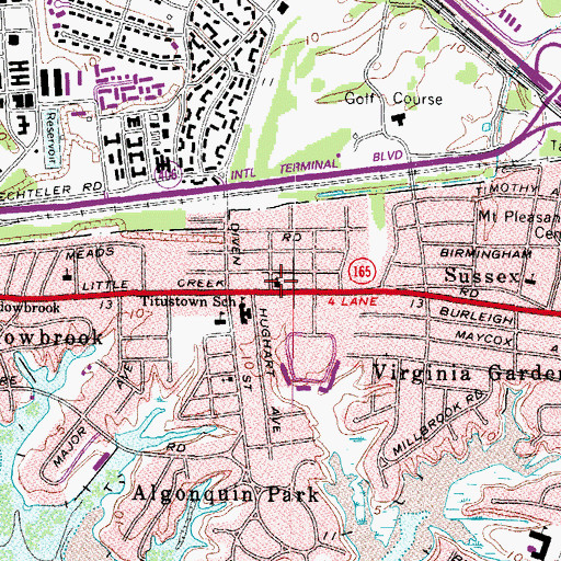 Topographic Map of Mount Pleasent Baptist Church, VA