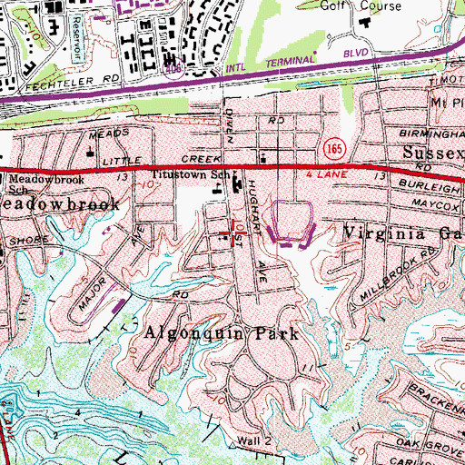 Topographic Map of First Baptist Church, VA