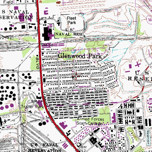 Topographic Map of Glenwood Park Presbyterian Church, VA