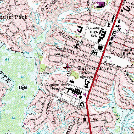 Topographic Map of Church of the Ascension, VA