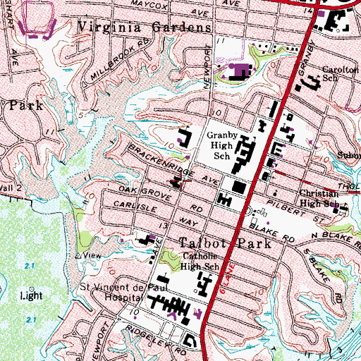 Topographic Map of Royster Memorial Presbyterian Church, VA