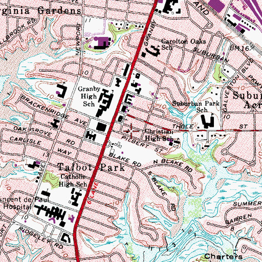 Topographic Map of First Baptist Church of Bolling Brook, VA