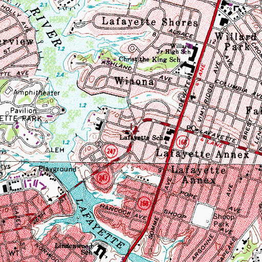 Topographic Map of Church of the Epiphany, VA