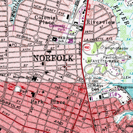 Topographic Map of Christian Temple, VA