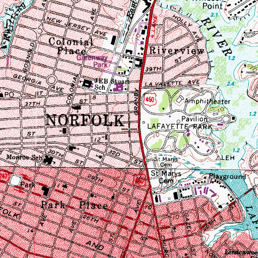 Topographic Map of Angelic Church of God and Christ, VA