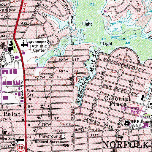 Topographic Map of Immanuel Presbyterian Church, VA