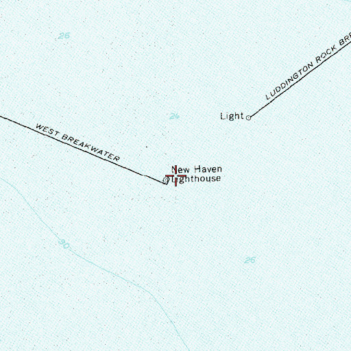 Topographic Map of New Haven Lighthouse, CT