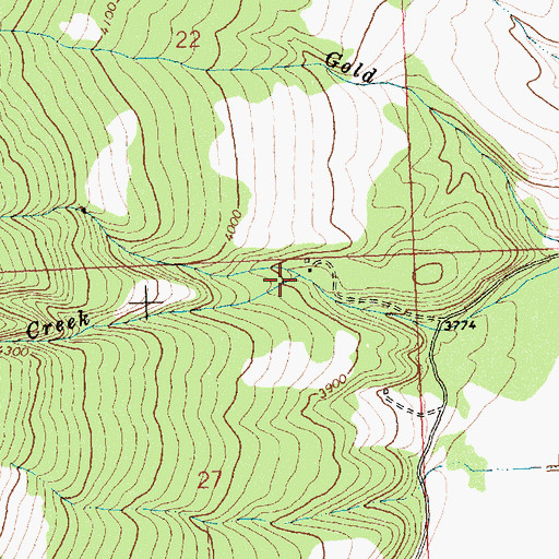 Topographic Map of Middle Fork Gold Creek, MT