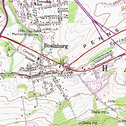 Topographic Map of Tannery Run, PA