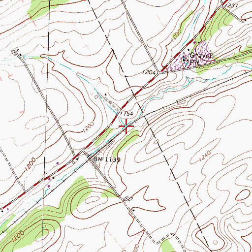 Topographic Map of Potter Brook, PA