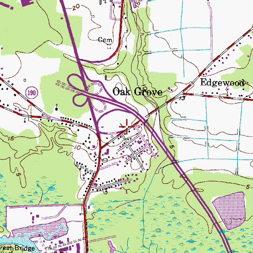 Topographic Map of Little Zion Baptist Church, VA