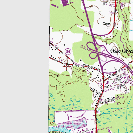 Topographic Map of Saint Lukes African Methodist Episcopal Church, VA