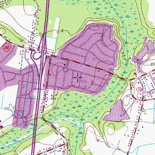 Topographic Map of Great Bridge Gardens, VA