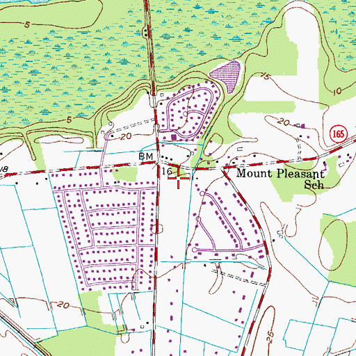 Topographic Map of Centerville Crossing Shopping Center, VA