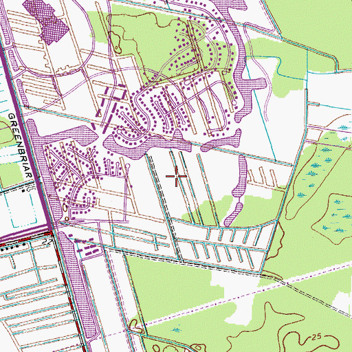 Topographic Map of Ashley Woods, VA
