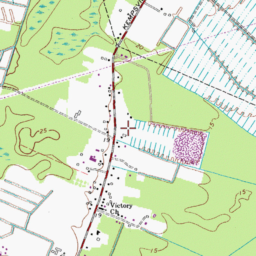 Topographic Map of Orchard Square Shopping Center, VA