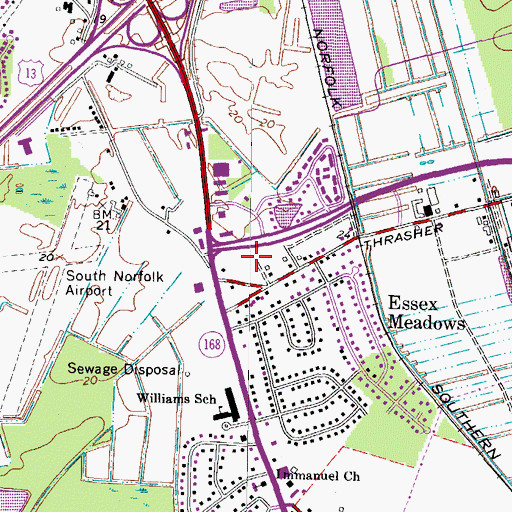 Topographic Map of Volvo Parkway Shopping Center, VA