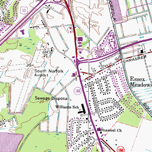 Topographic Map of Battlefield Shoppes Shopping Center, VA