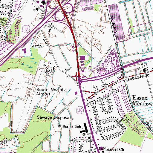 Topographic Map of Battlefield Marketplace Shopping Center, VA