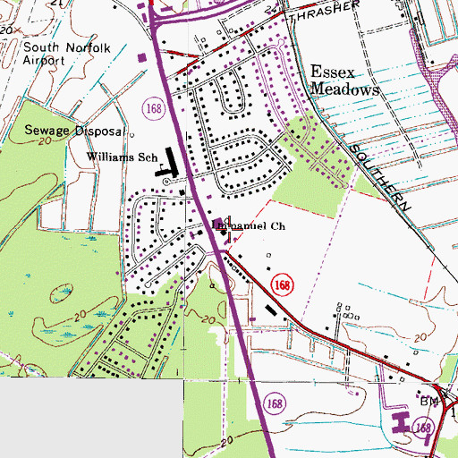 Topographic Map of Battlefield Executive Center, VA