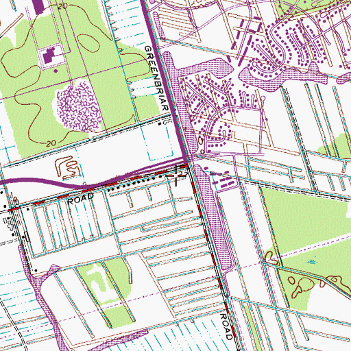 Topographic Map of Greenbrier South Shopping Center, VA