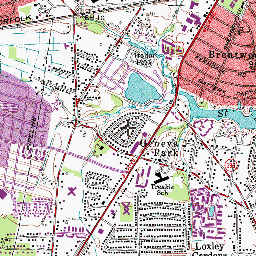 Topographic Map of Woodland Terrace, VA