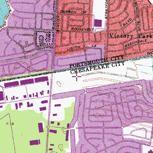 Topographic Map of Cavalier Business Center, VA