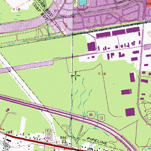 Topographic Map of Cavalier Industrial Park, VA