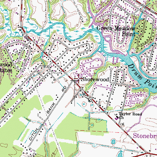 Topographic Map of Fellowship Baptist Church, VA