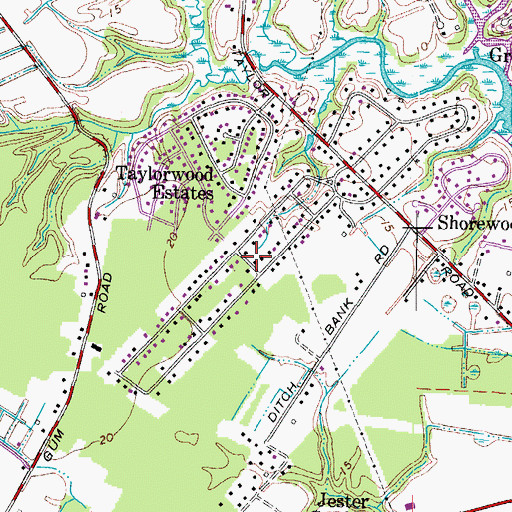 Topographic Map of Drum Creek Farms, VA