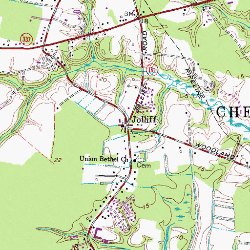 Topographic Map of Jolliff United Methodist Church, VA