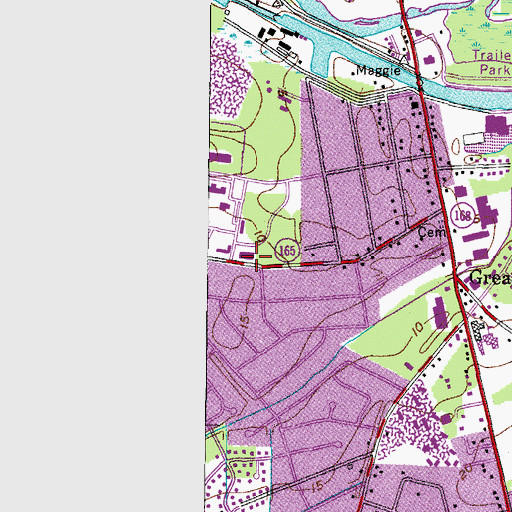 Topographic Map of Chesapeake Public Library, VA