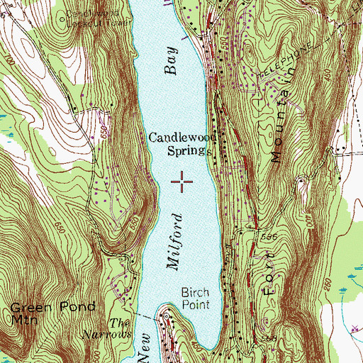 Topographic Map of New Milford Bay, CT
