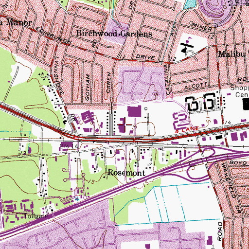 Topographic Map of Great American Outlet Mall Shopping Center, VA