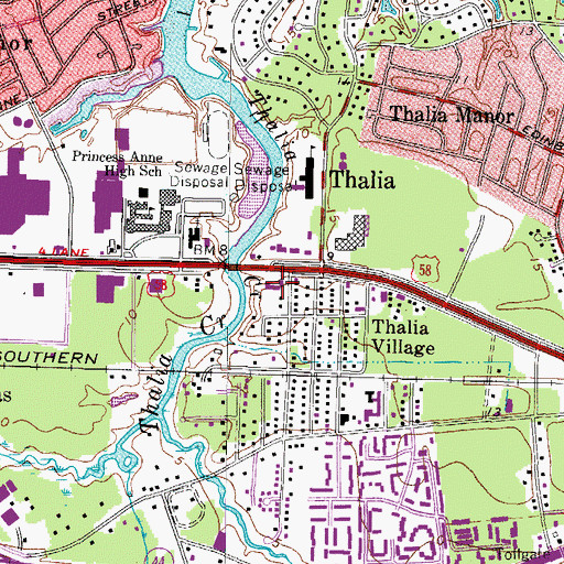Topographic Map of Thalia United Methodist Church, VA