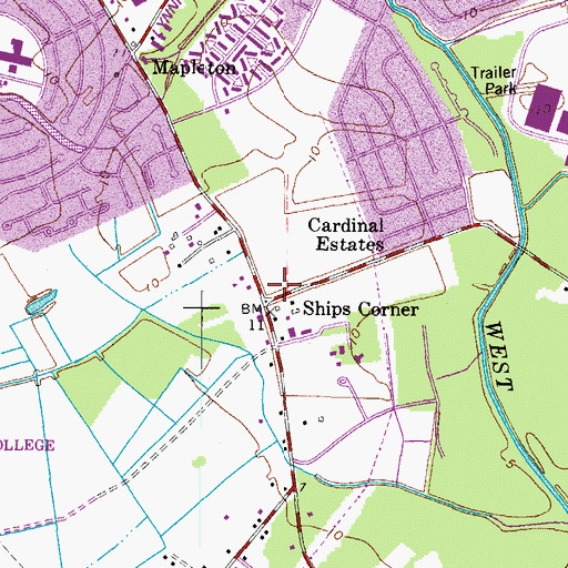 Topographic Map of Shipps Corner Shopping Center, VA