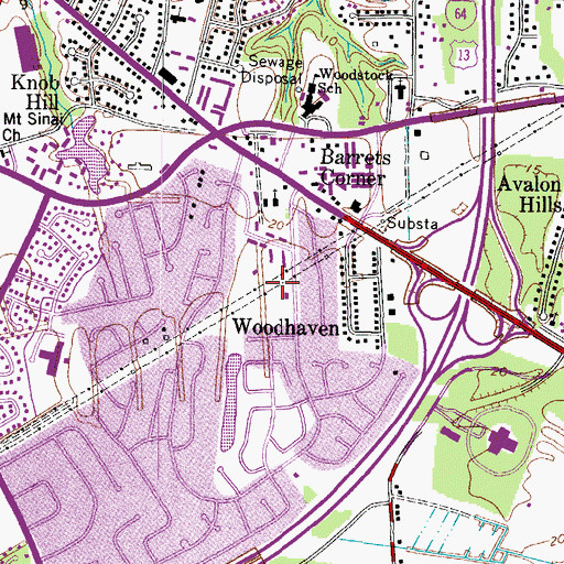 Topographic Map of Level Green Park, VA