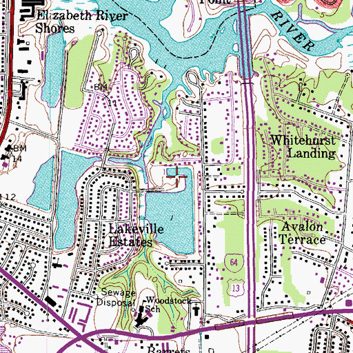 Topographic Map of Woodstock Cove Park, VA