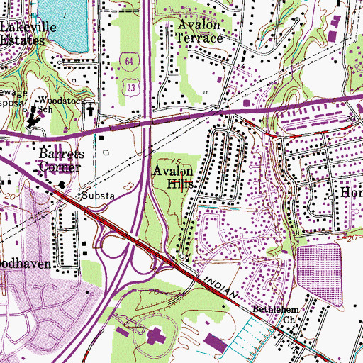 Topographic Map of Woodstock Park, VA